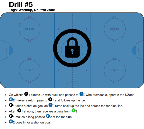 Pete DeBoer Hockey Practice Drill - Warmup, Neutral Zone