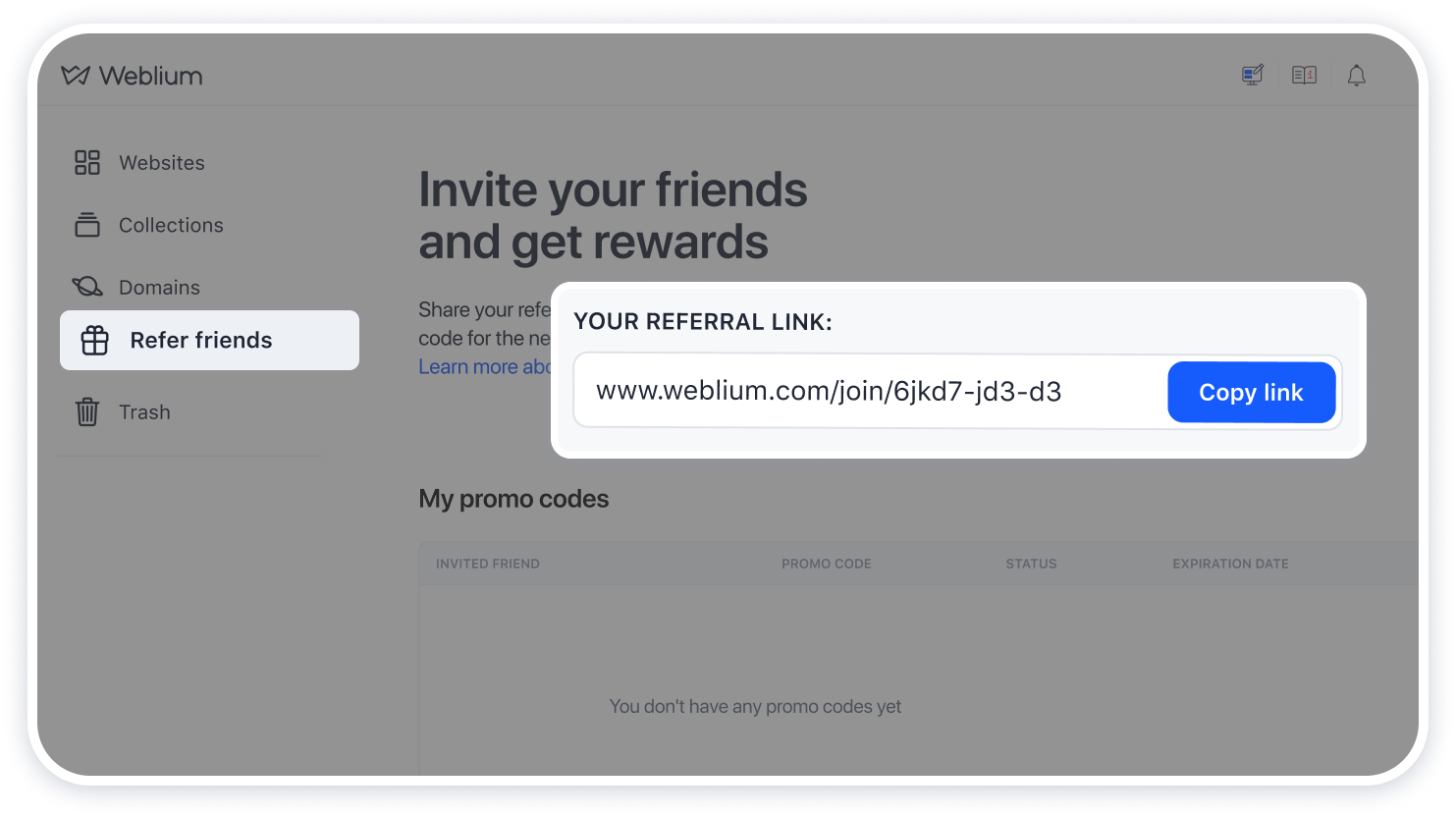 Weblium referral program