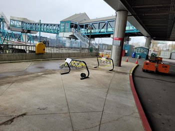 Photo of old bike racks at Bremerton terminal