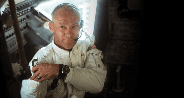 NASA Astronaut Buzz Aldrin on board the Apollo 11, wearing an Omega Speedmaster