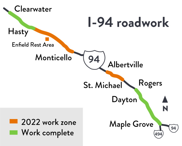 Map of 2022 work and completed work