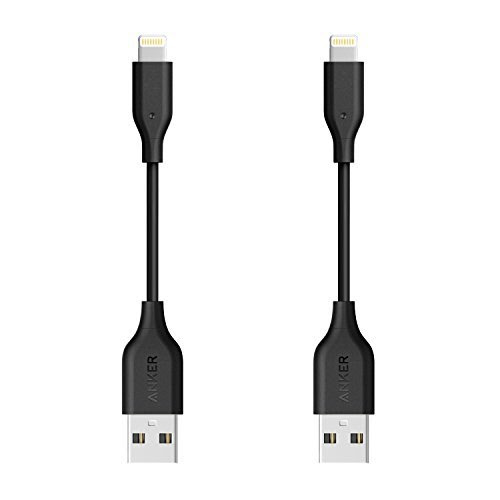 [2-Pack] Anker PowerLine 4 Inches Lightning Cable, Apple MFi Certified Lightning to USB Charging Cable for iPhone X / 8 / 8 Plus / 7 / 7 Plus / 6 / 6s Plus, iPad mini / Air / Pro iPod touch (Black)