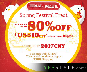 YesStyle FINAL Week ~ Spring Festival Sale Up to 80% off + EXTRA US$10 OFF!