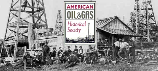AOGHS oil history newsletter photo and logo.