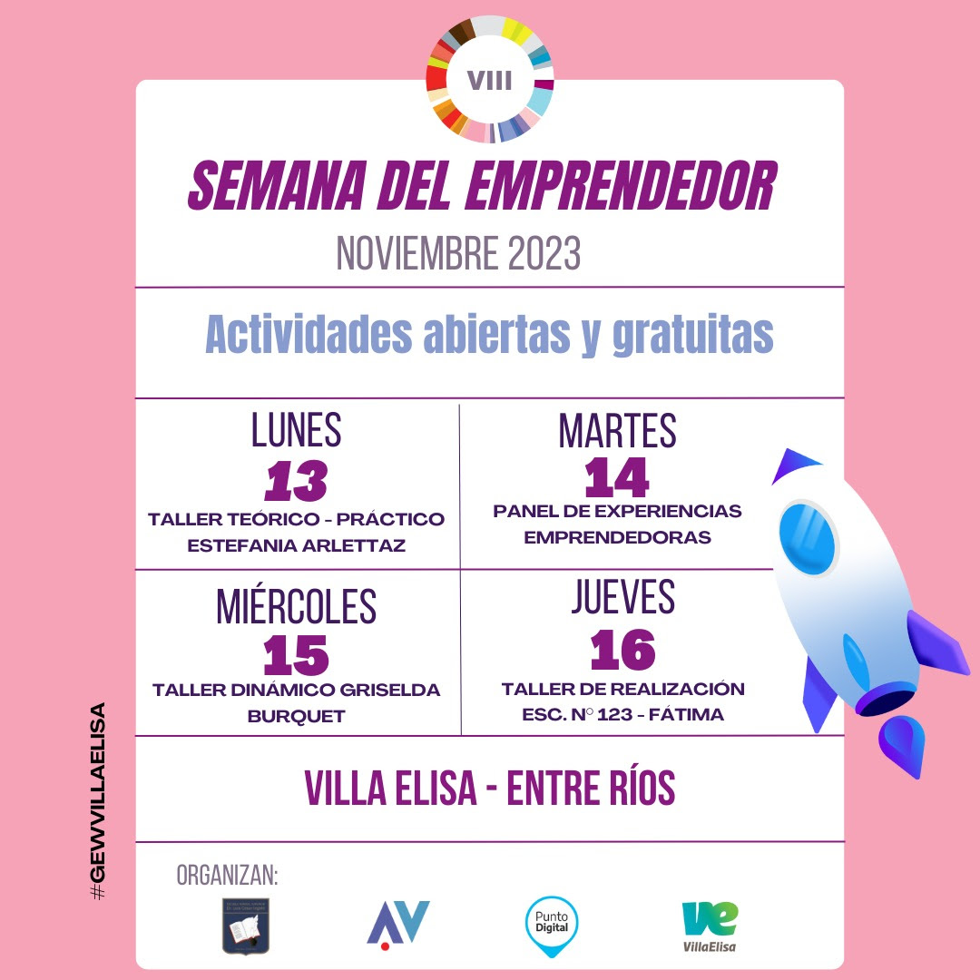 El lunes comienza la Semana del Emprendedor en Villa Elisa