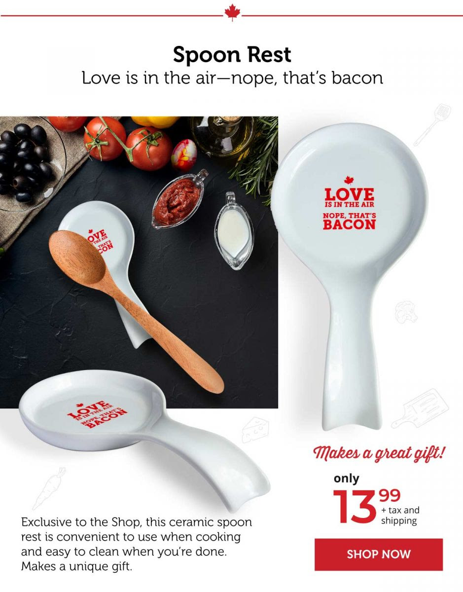 Spoon Rest – Love is in the air—Nope, that’s bacon