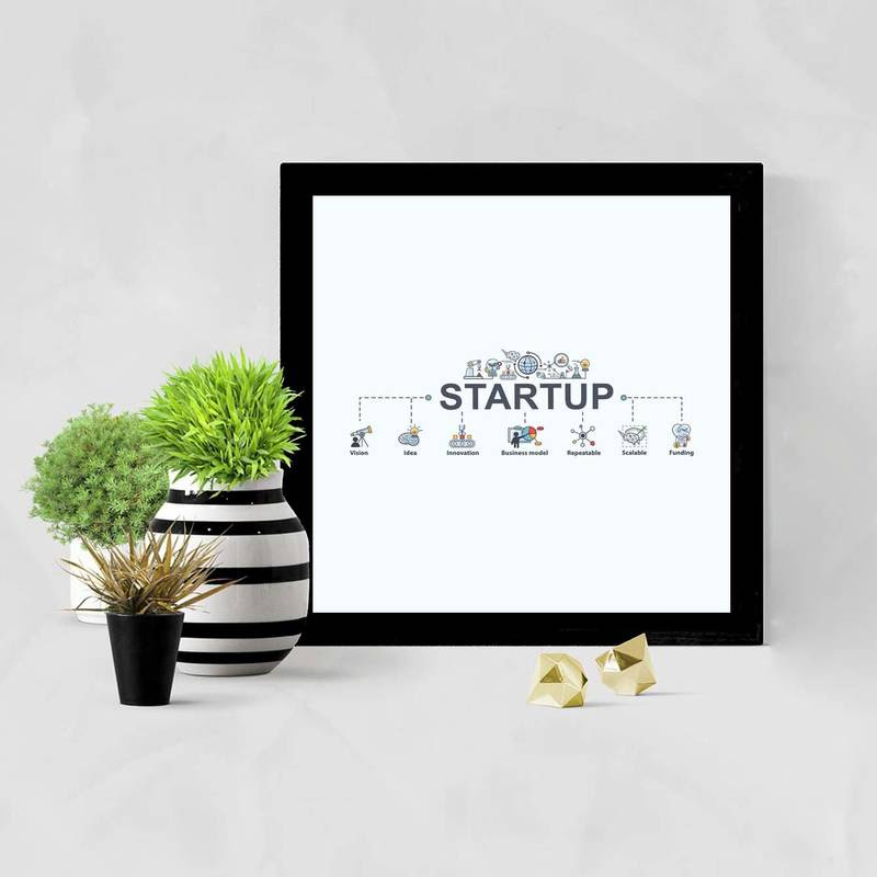 Startup Tree Office Black Framed Wall Hanging Art Print for Office Home
