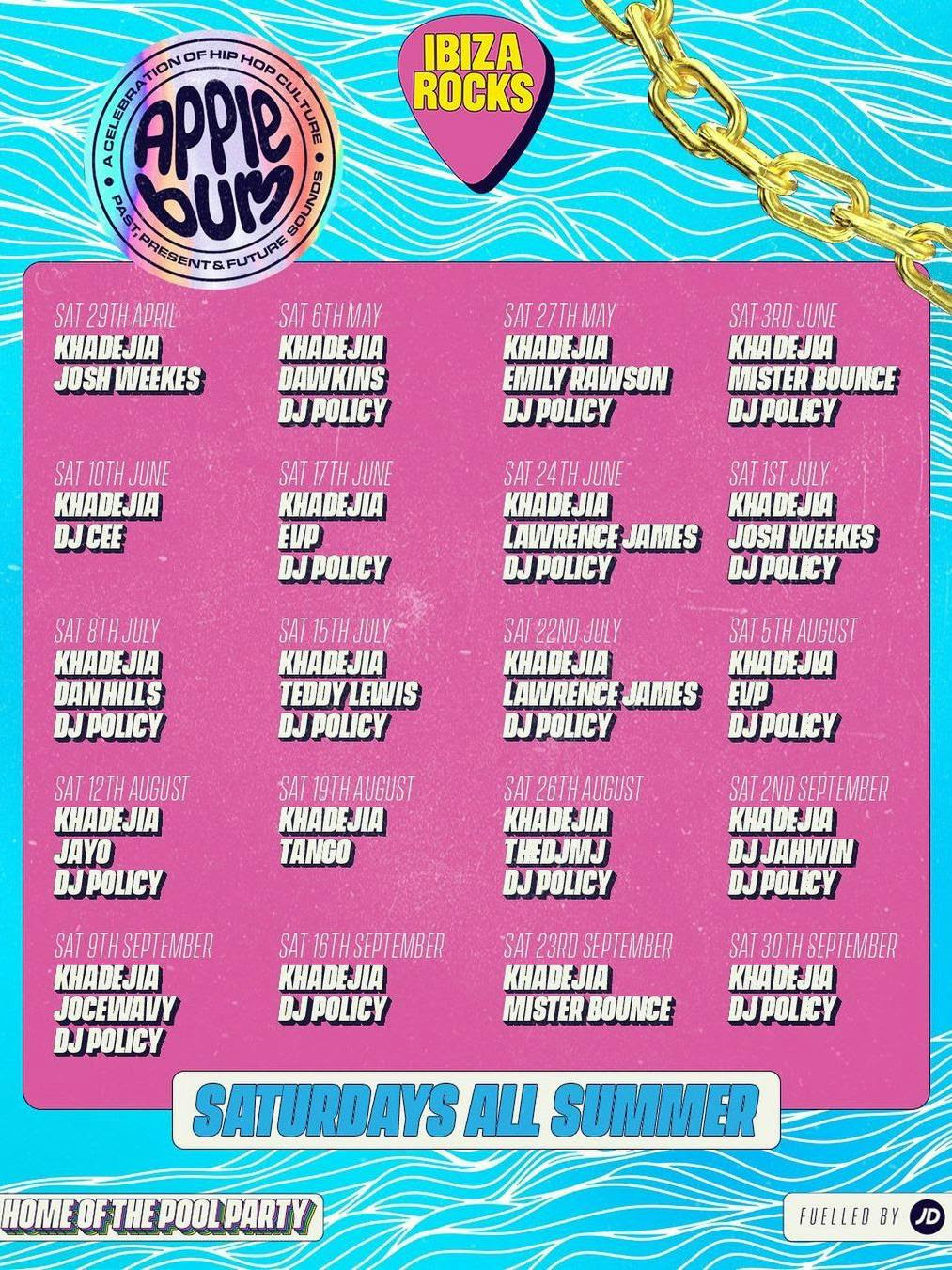 Ibiza Rocks schedule