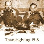 Enjoying a thanksgiving dinner in 1918