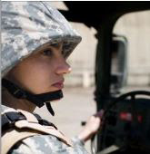 A woman in military uniform