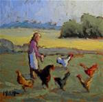 Tending Her Chickens Daily Oil Paintings Heidi Malott - Posted on Friday, January 23, 2015 by Heidi Malott