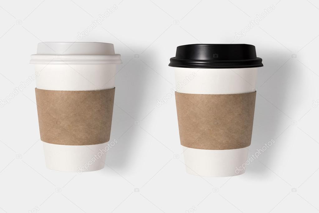 Design concept of mockup coffee cup set isolated on white background