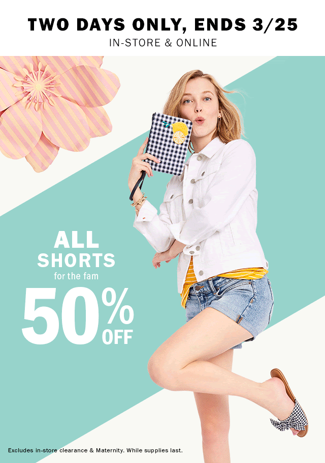 ALL SHORTS for the fam 50% OFF