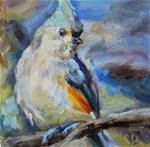 Tufted Titmouse, Original oil by Carol DeMumbrum - Posted on Wednesday, April 1, 2015 by Carol DeMumbrum