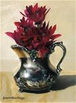 Still Life - Flowers And Silver Creamer - Posted on Thursday, November 13, 2014 by Steven Allen Boggs