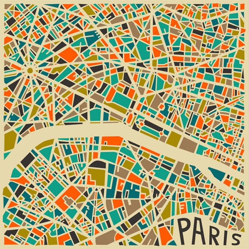 Modern Abstract City Maps Paris New York Milan maps London 