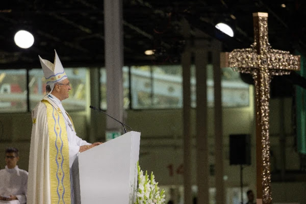 Morning prayer at the International Eucharistic Congress in Budapest, Hungary, Sept. 7, 2021. Daniel Ibáñez/CNA.