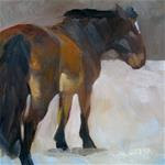 Study of Bay Horse in Snow - Posted on Thursday, April 9, 2015 by Elaine Juska Joseph