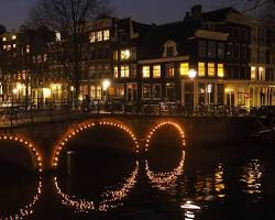 canals of Amsterdam at night