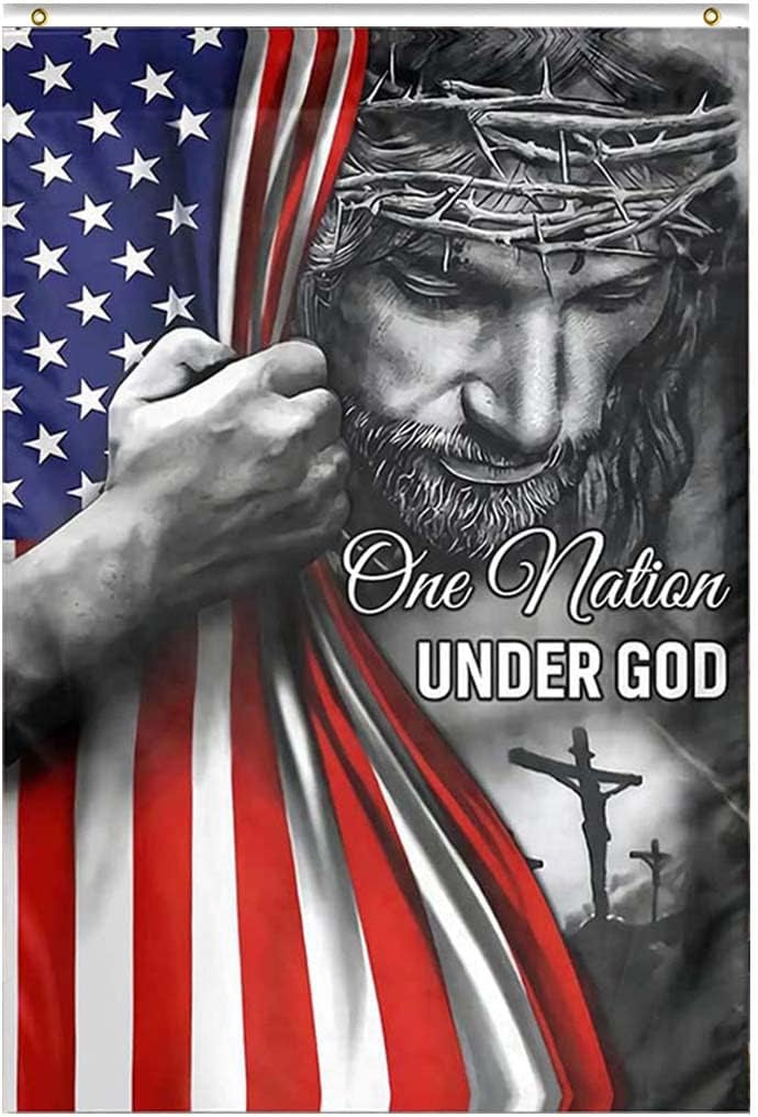 Buy One Nation Under God Flag Christian Jesus American Flags 3X5ft Indoor  and Outdoor Decor Banne Online in Cameroon. B09MLMNRDB