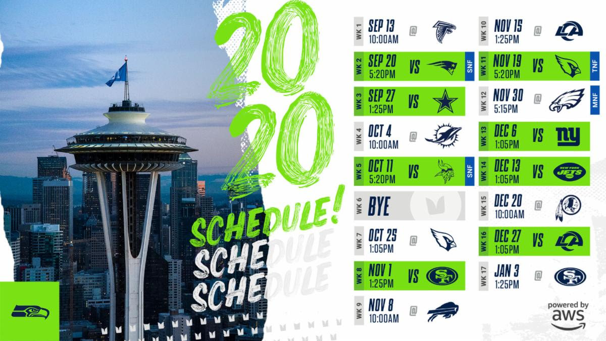 Seattle Seahawks 2020 Schedule