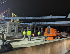 Madison Avenue bridge beam removal over I-465