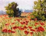 Trees with Red Poppies - Posted on Monday, November 10, 2014 by Linda Blondheim