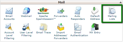 EAC Directory; Creating and managing mailing lists
