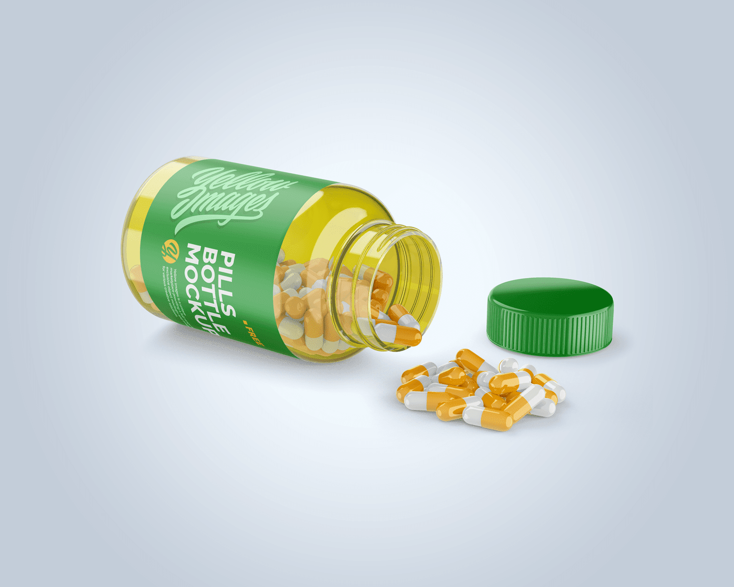 Transparent Bottle with Pills Mockup Best Free Mockups