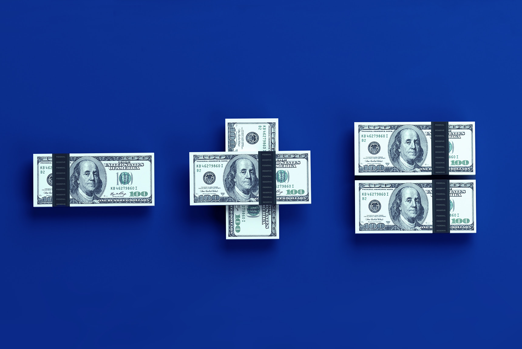 3 stacks of American dollars. Image credit iStock/Getty Images Plus. Clicking begins engagement with content.