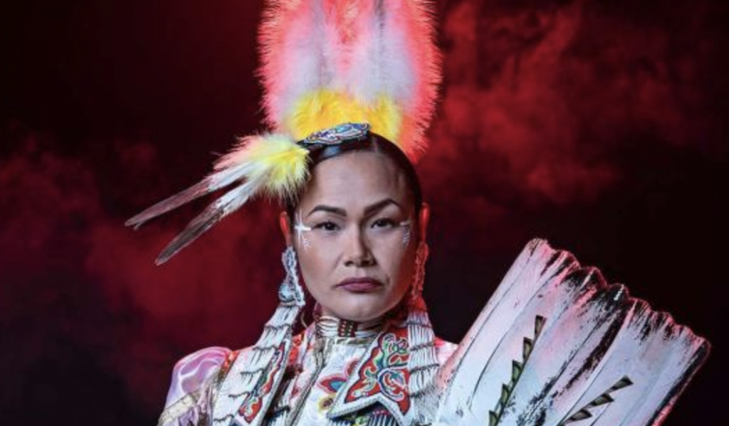 Acosia Red Elk is an Umatilla woman, champion Jingle dancer and pow wow yoga teacher.