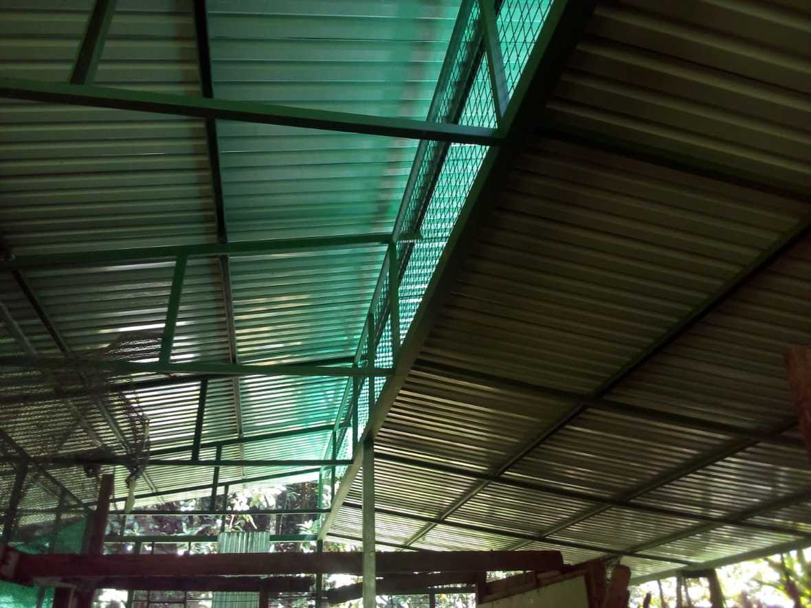View of the roof from the inside of the new learning center