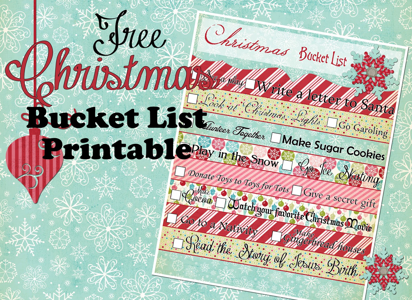 {Christmas Bucket List} Free Printable! Tips from a Typical Mom
