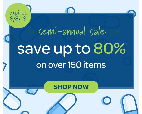 Semi-annual sale. Save up to 50%◊ on over 150 items. Plus 10 dollars off 40 dollars†† on Puritan's Pride® brands. Shop now.