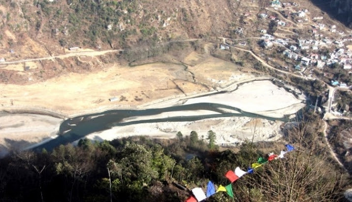 The site of the proposed hydropower project on the river Naymjang Chhu, the winter habitat of the black-necked crane. Photo by Nivedita Khandekar. From indiaclimatedialogue.net