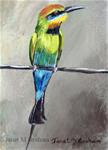 Rainbow Bee - Eater ACEO - Posted on Saturday, January 31, 2015 by Janet Graham