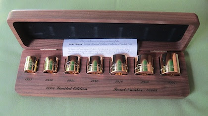 gold-plated Craftsman sockets in a walnut box