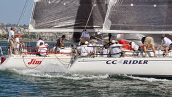 J/120s at starting line off San Diego
