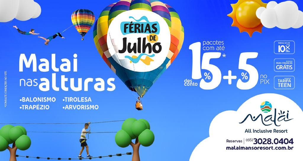 Banner férias de julho no Malai Manso Resort (Divulgação)