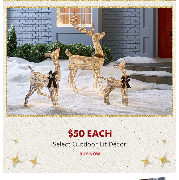 $50 Select Outdoor Lit Decor