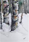 Original Watercolor Painting- "Winter Birches" - Posted on Saturday, February 7, 2015 by James Lagasse