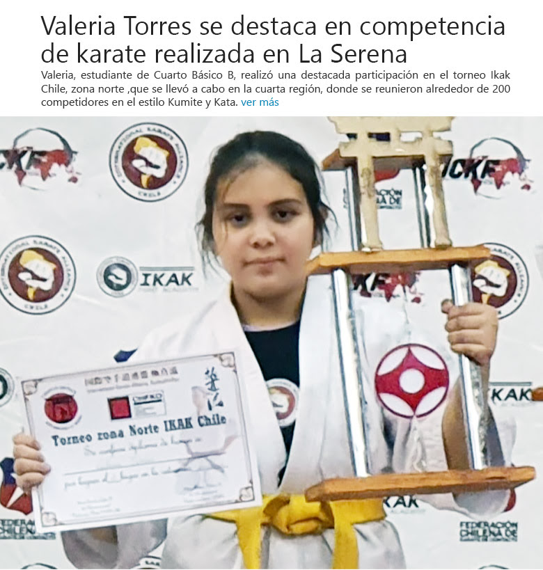 Valeria Torres se destaca en competencia de karate realizada en La Serena.