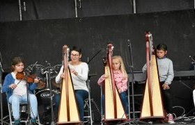 Les élèves de l’école de musique (ici les élèves harpistes d’Anne Postic) ont enfin pu regoûter à la scène.