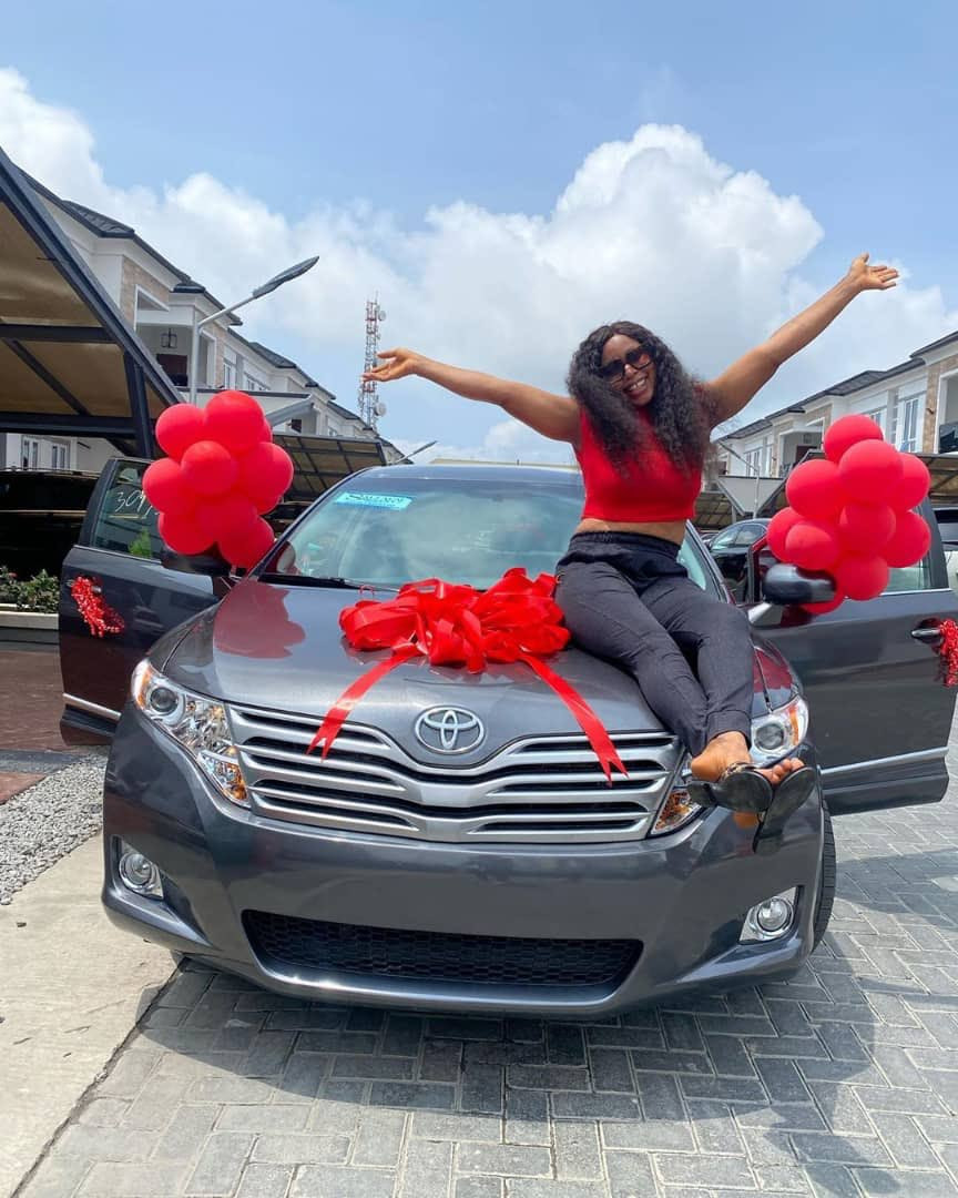 BBNaija star, Mercy Eke gifts her sister a car on her birthday (photos)