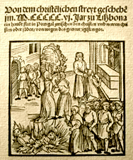 Fogueira de judeus e cristãos-novos relapsos em Lisboa, 1506 (panfleto alemão anónimo)