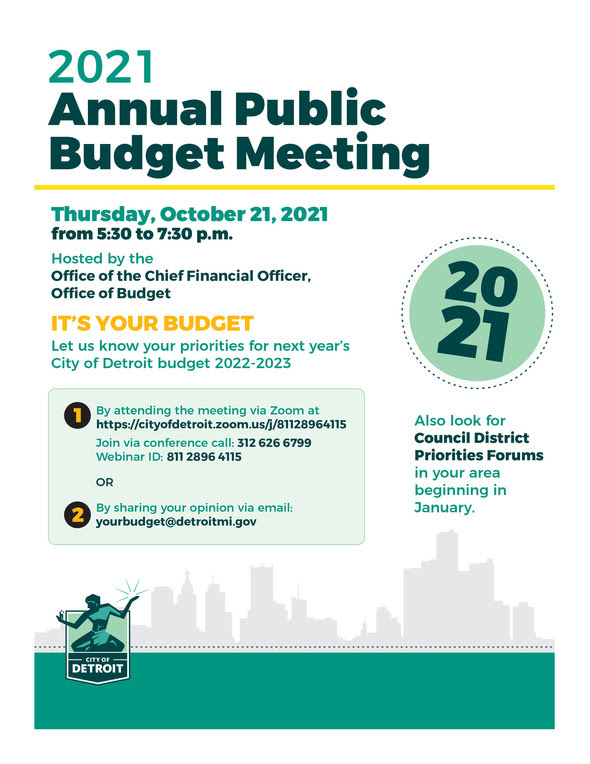 Annual Public Budget Meeting October 2021