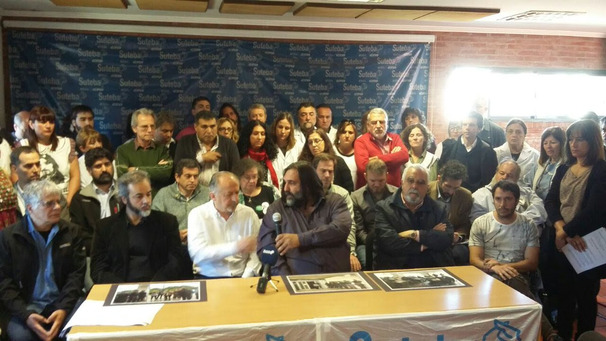 Roberto Baradel y Hugo Yasky, en la conferencia de prensa. (Fuente: Twitter)