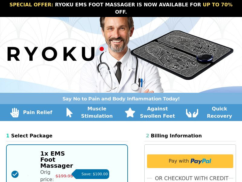 Ryoku EMS Foot Massage SS - US/CA