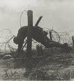 US soldier on wire
