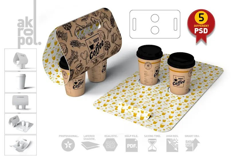 21 Nice Cup Holder Mockups (Both Free & Premium) Onedesblog